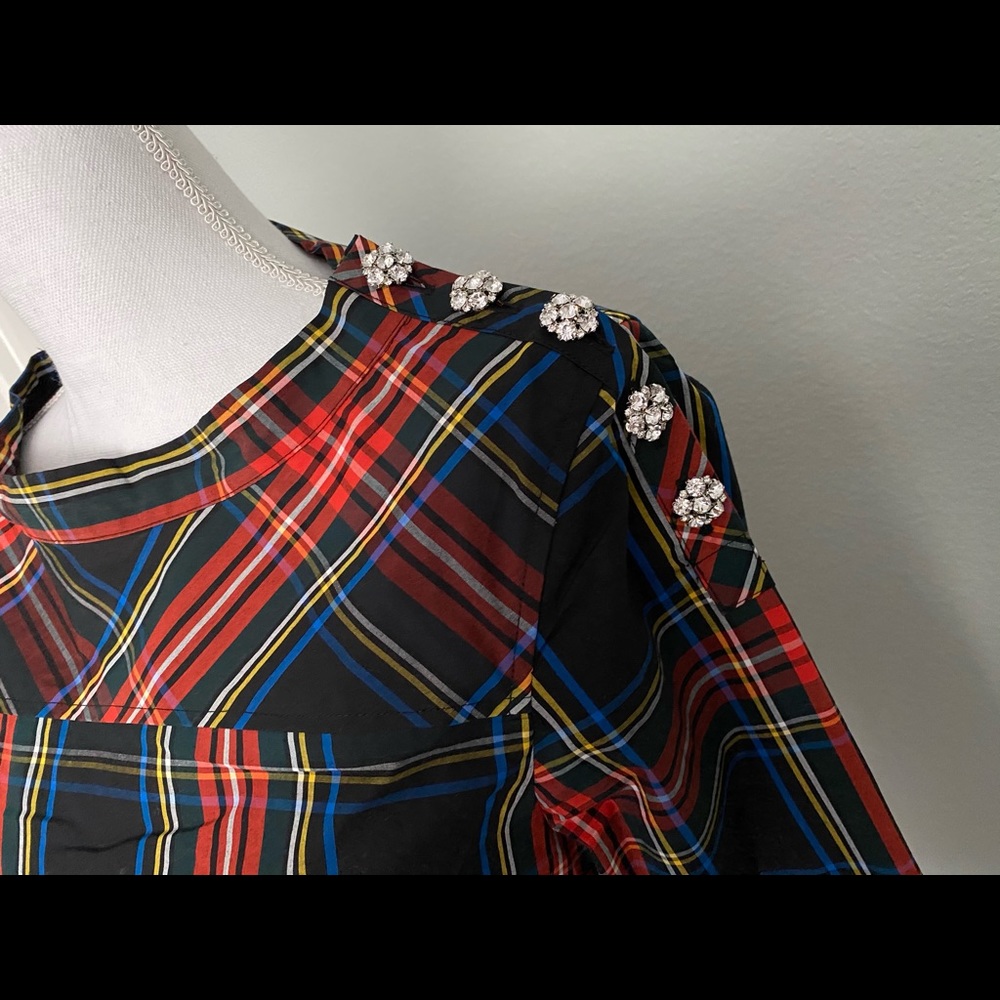 J. Crew tartan print top- Size 4